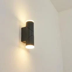 hofstein Applique murale d'extérieur Hoods LED Anthracite, Blanc, 1 lumière