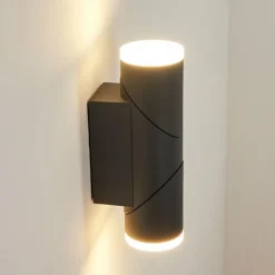 hofstein Applique murale d'extérieur Hoods LED Anthracite, Blanc, 1 lumière