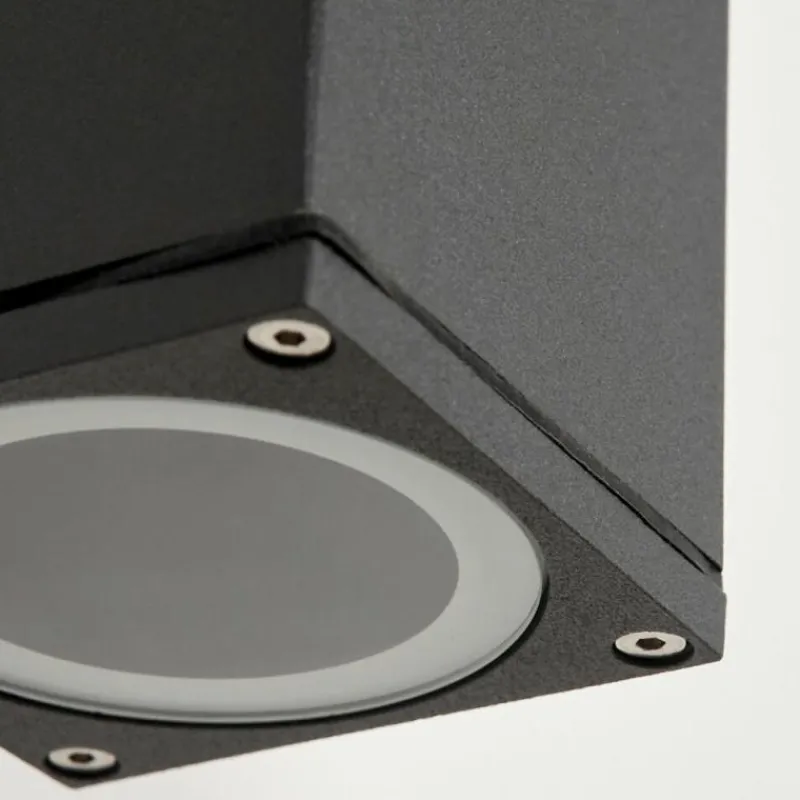 hofstein Applique murale d'extérieur Oatlands Anthracite, Blanc, 2 lumières