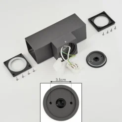 hofstein Applique murale d'extérieur Oatlands Anthracite, Blanc, 2 lumières