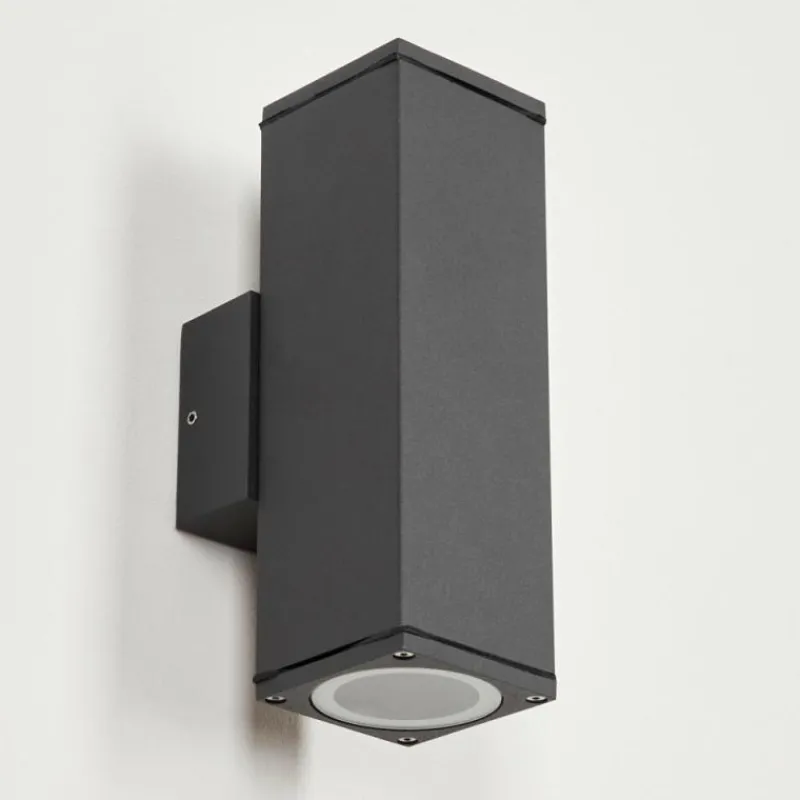 hofstein Applique murale d'extérieur Oatlands Anthracite, Blanc, 2 lumières