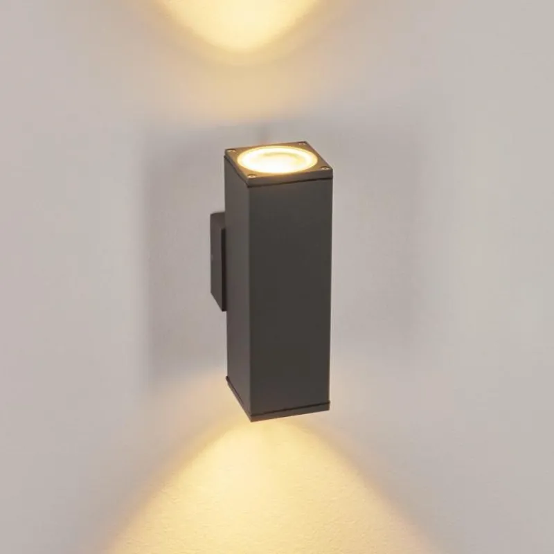 hofstein Applique murale d'extérieur Oatlands Anthracite, Blanc, 2 lumières