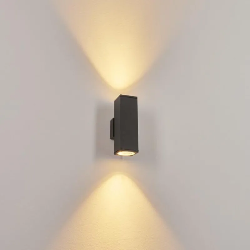 hofstein Applique murale d'extérieur Oatlands Anthracite, Blanc, 2 lumières