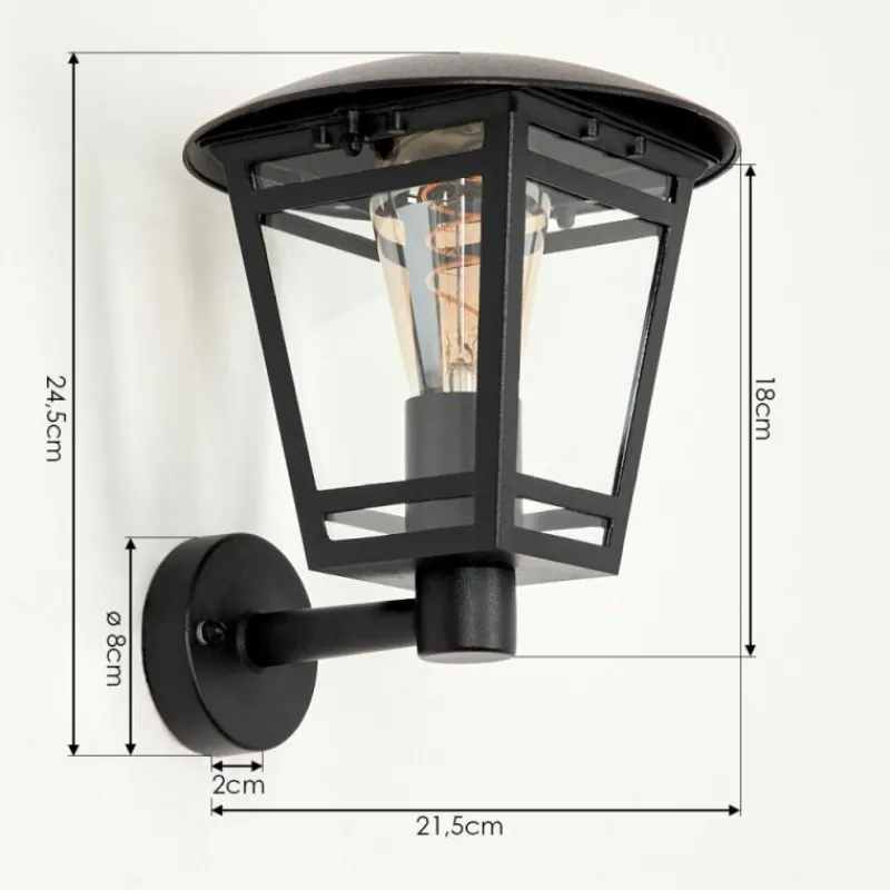 Luminaires Rustiques-hofstein Applique murale d'extérieur Ausipar Noir, 1 lumière