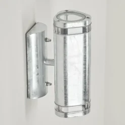 hofstein Applique murale d'extérieur Amyton Acier inoxydable, Transparent, Zingué, 2 lumières