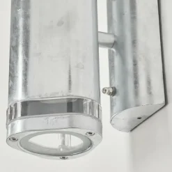 hofstein Applique murale d'extérieur Amyton Acier inoxydable, Transparent, Zingué, 2 lumières