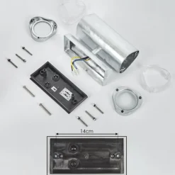 hofstein Applique murale d'extérieur Amyton Acier inoxydable, Transparent, Zingué, 2 lumières