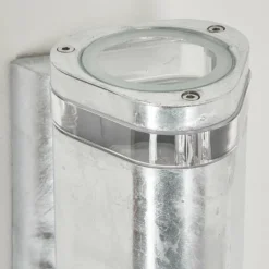 hofstein Applique murale d'extérieur Amyton Acier inoxydable, Transparent, Zingué, 2 lumières