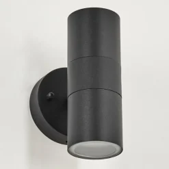 hofstein Applique murale d'extérieur Bessiebelle Noir, Transparent, 2 lumières