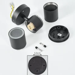 hofstein Applique murale d'extérieur Bessiebelle Noir, Transparent, 2 lumières