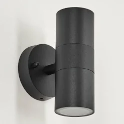 hofstein Applique murale d'extérieur Bessiebelle Noir, Transparent, 2 lumières