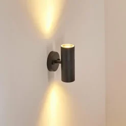 hofstein Applique murale d'extérieur Bessiebelle Noir, Transparent, 2 lumières