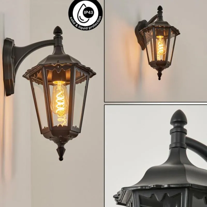 Luminaires Rustiques-hofstein Applique murale d'extérieur Pamputa Noir, 1 lumière