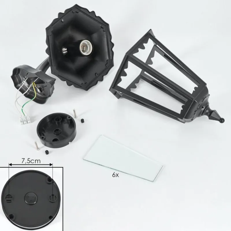 Luminaires Rustiques-hofstein Applique murale d'extérieur Pamputa Noir, 1 lumière