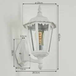 Luminaires Rustiques-hofstein Applique murale d'extérieur Pamputa Blanc, 1 lumière