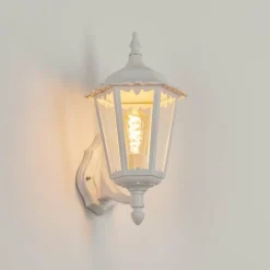 Luminaires Rustiques-hofstein Applique murale d'extérieur Pamputa Blanc, 1 lumière