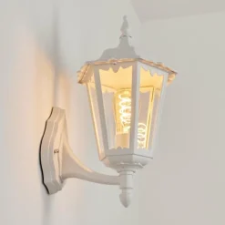 Luminaires Rustiques-hofstein Applique murale d'extérieur Pamputa Blanc, 1 lumière