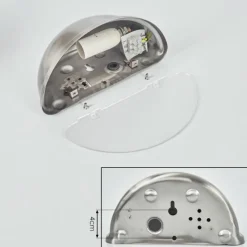 hofstein Applique murale d'extérieur Wundowie Acier inoxydable, Blanc, 1 lumière