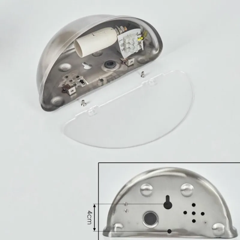 hofstein Applique murale d'extérieur Wundowie Acier inoxydable, Blanc, 1 lumière