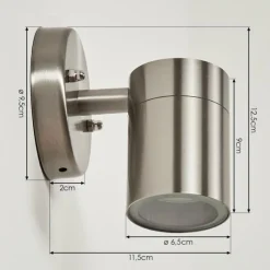 hofstein Applique murale d'extérieur Bessiebelle Acier inoxydable, Blanc, 1 lumière