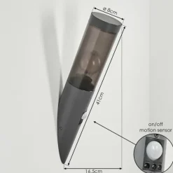 hofstein Applique murale d'extérieur Gaborone Anthracite, 1 lumière, Détecteur de mouvement