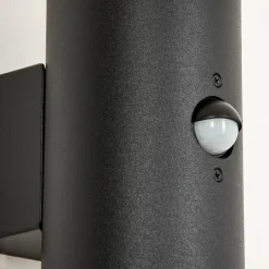 Suspension Verre Fumé-hofstein Applique murale d'extérieur Caragua Noir, 2 lumières, Détecteur de mouvement