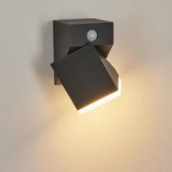 hofstein Applique murale d'extérieur Toogong LED Anthracite, 1 lumière, Détecteur de mouvement
