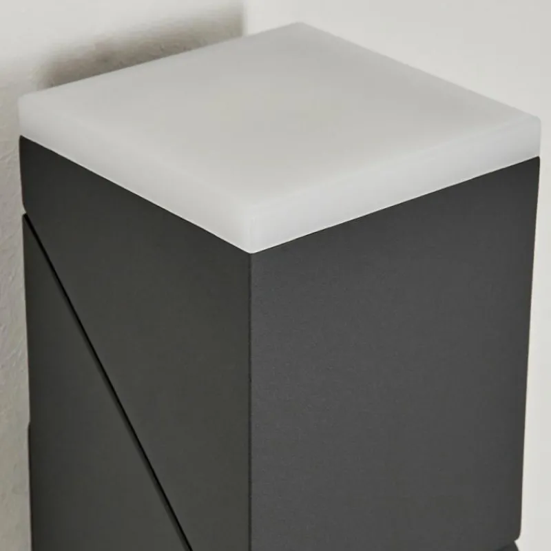 hofstein Applique murale d'extérieur Toogong LED Anthracite, 2 lumières, Détecteur de mouvement