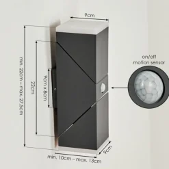 hofstein Applique murale d'extérieur Toogong LED Anthracite, 2 lumières, Détecteur de mouvement