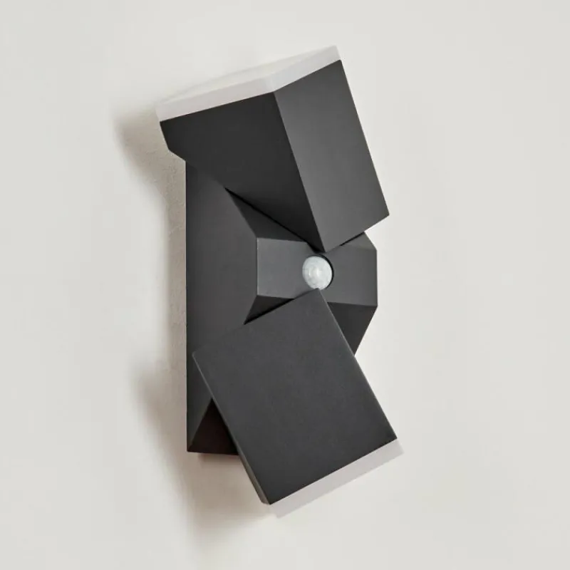 hofstein Applique murale d'extérieur Toogong LED Anthracite, 2 lumières, Détecteur de mouvement