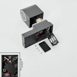 hofstein Applique murale d'extérieur Kingstown Anthracite, Transparent, 1 lumière, Détecteur de mouvement