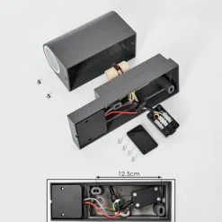 hofstein Applique murale d'extérieur Kingstown Anthracite, Transparent, 2 lumières, Détecteur de mouvement