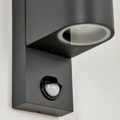 hofstein Applique murale d'extérieur Kingstown Anthracite, Transparent, 2 lumières, Détecteur de mouvement