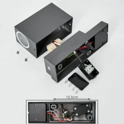 hofstein Applique murale d'extérieur Kingstown Anthracite, Transparent, 2 lumières, Détecteur de mouvement