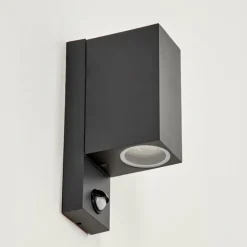 hofstein Applique murale d'extérieur Kingstown Anthracite, Transparent, 2 lumières, Détecteur de mouvement