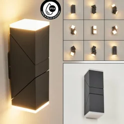 hofstein Applique murale d'extérieur Toogong LED Anthracite, 2 lumières