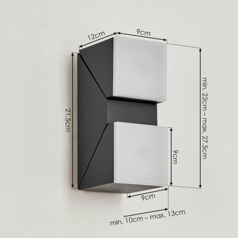 hofstein Applique murale d'extérieur Toogong LED Anthracite, 2 lumières