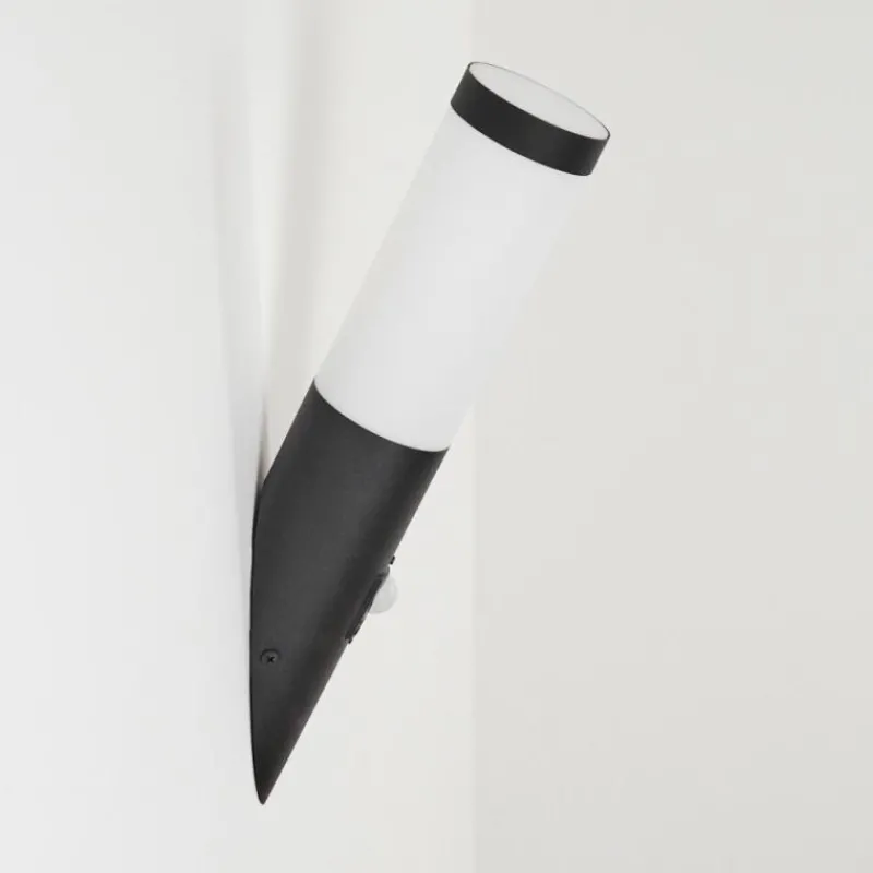 hofstein Applique murale d'extérieur Ruti Noir, 1 lumière, Détecteur de mouvement