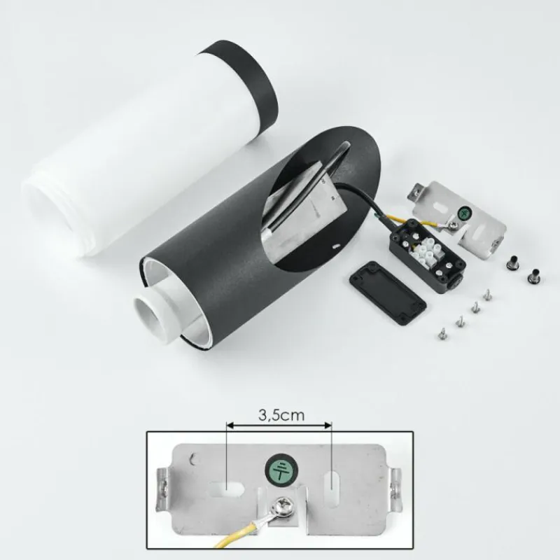 hofstein Applique murale d'extérieur Ruti Noir, 1 lumière, Détecteur de mouvement