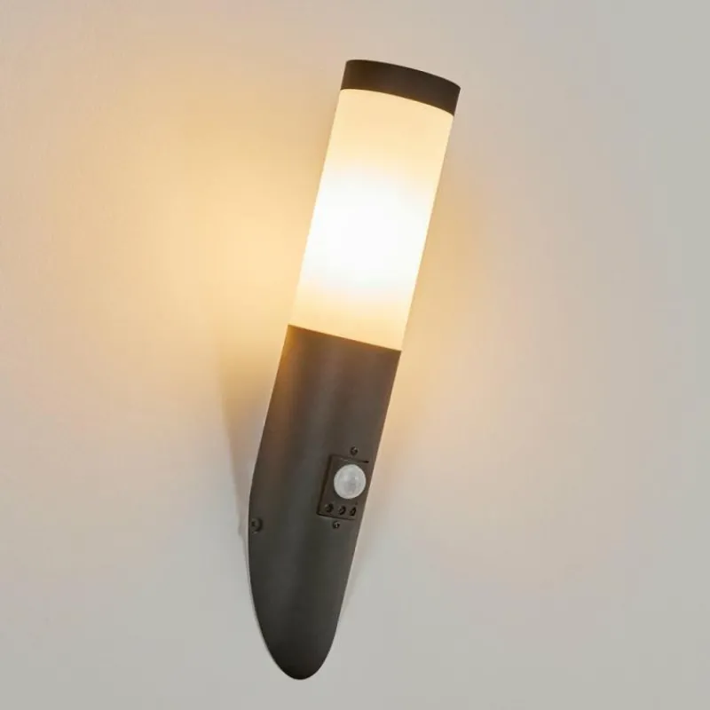 hofstein Applique murale d'extérieur Ruti Noir, 1 lumière, Détecteur de mouvement