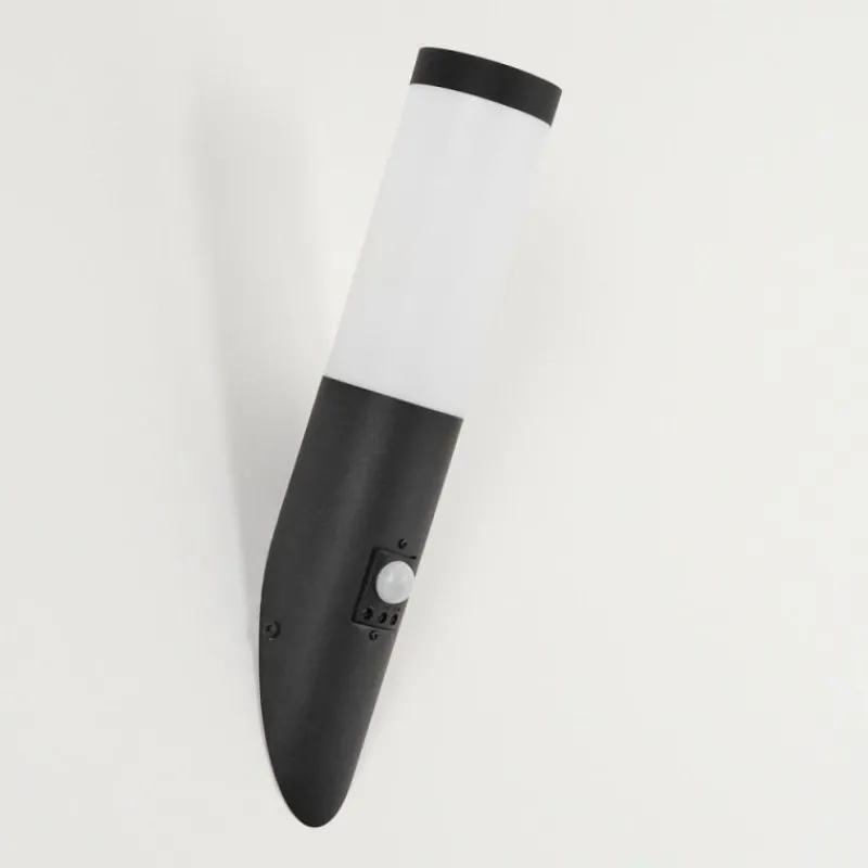 hofstein Applique murale d'extérieur Ruti Noir, 1 lumière, Détecteur de mouvement