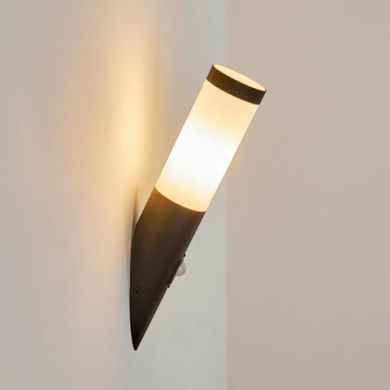 hofstein Applique murale d'extérieur Ruti Noir, 1 lumière, Détecteur de mouvement