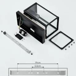 Lampes Vintages & Rétros-hofstein Applique murale d'extérieur Fortunies Bois clair, Couleur bois, Noir, 1 lumière