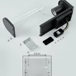 Lampes Vintages & Rétros-hofstein Applique murale d'extérieur Radnor Anthracite, Gris, 1 lumière