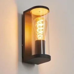 Lampes Vintages & Rétros-hofstein Applique murale d'extérieur Radnor Anthracite, Gris, 1 lumière