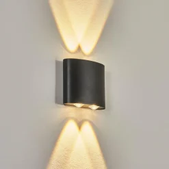 hofstein Applique murale d'extérieur Martigre LED Noir, 1 lumière