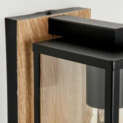 hofstein Applique murale d'extérieur Fortunies Brun, Couleur bois, Noir, 1 lumière