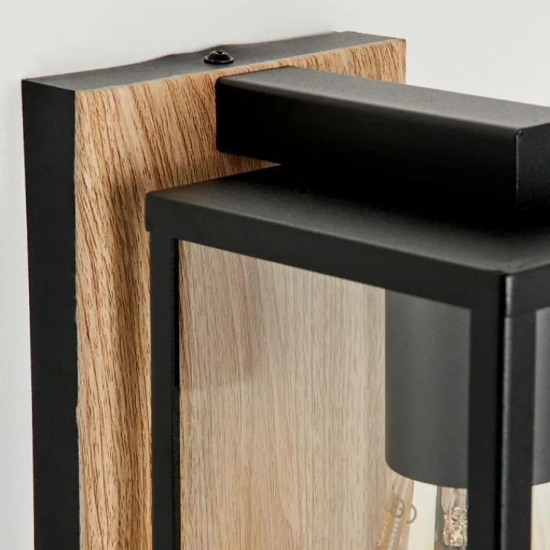 hofstein Applique murale d'extérieur Fortunies Brun, Couleur bois, Noir, 1 lumière