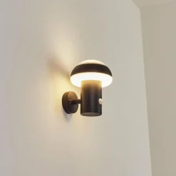 hofstein Applique murale d'extérieur Vinara LED Noir, 1 lumière, Détecteur de mouvement