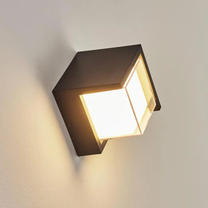 hofstein Applique murale d'extérieur Vurey LED Noir, 1 lumière